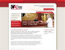 Tablet Screenshot of columbusarthritis.com